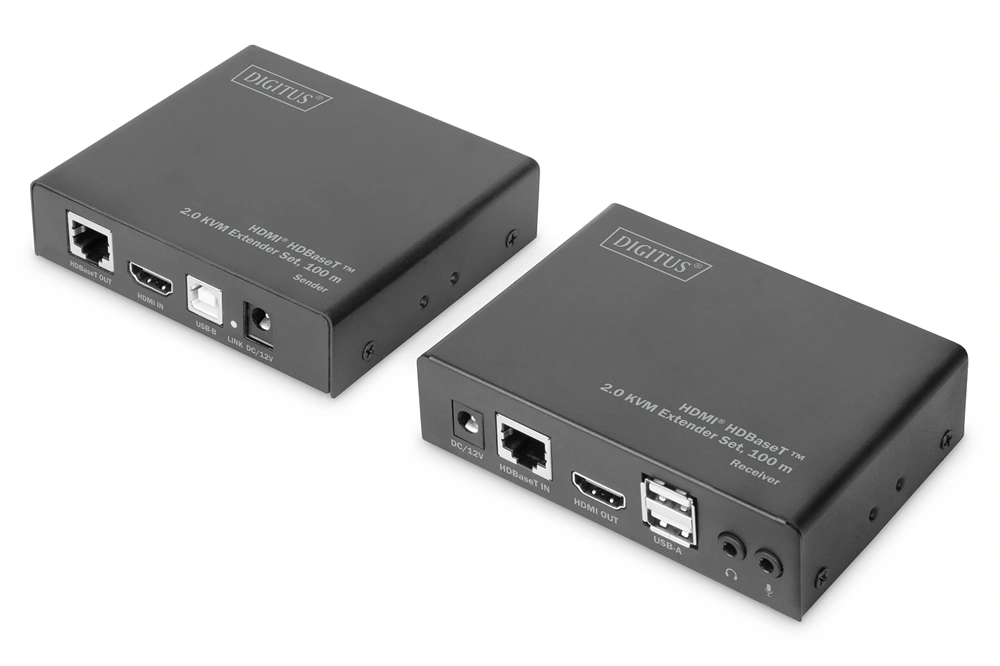 DIGITUS DS-55505 HDMI UHD 4K 60Hz Cat.6A/Cat.7/Cat.8 100m KVM extender szett