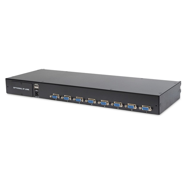 DIGITUS DS-72210-2UK 1U 17" 8xVGA LCD KVM konzol Angol billentyűzettel