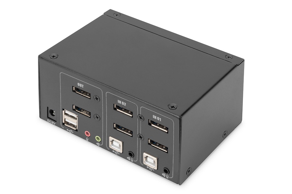 DIGITUS DS-12862 UHD 4K 60Hz 2 port Dual Display Displayport KVM Switch