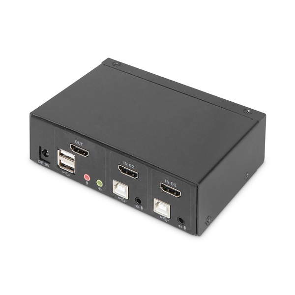 DIGITUS DS-12870 UHD 4K 30Hz 2 port Single Display HDMI KVM Switch