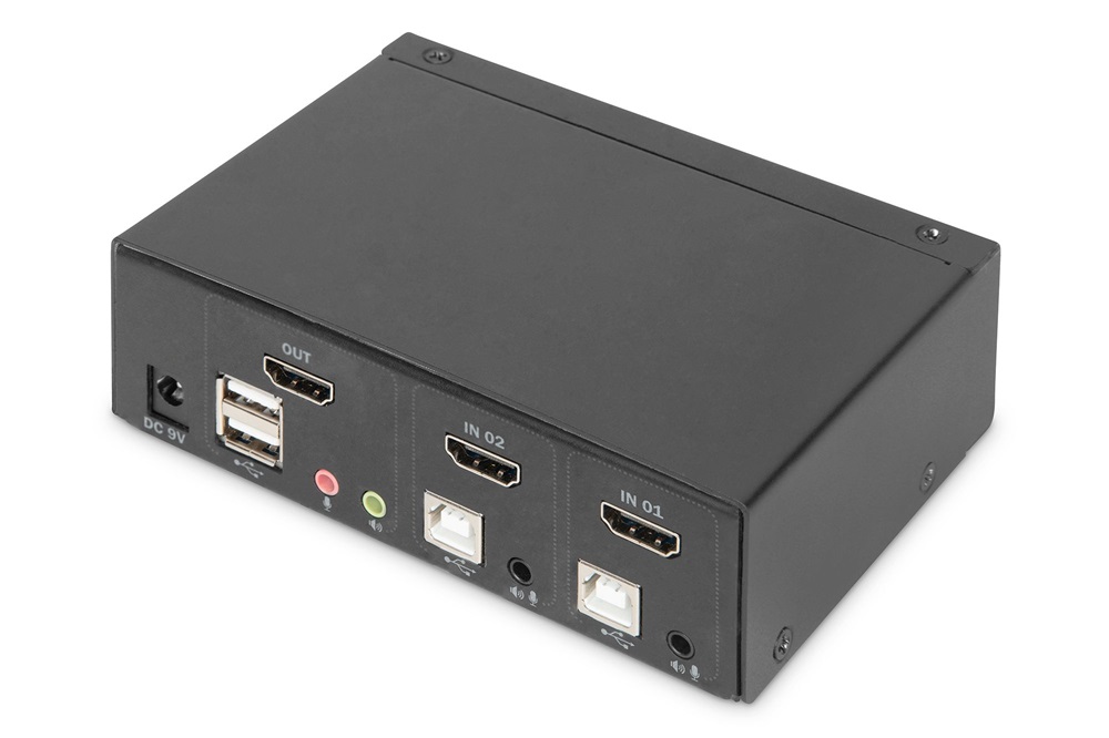 DIGITUS DS-12870 UHD 4K 30Hz 2 port Single Display HDMI KVM Switch