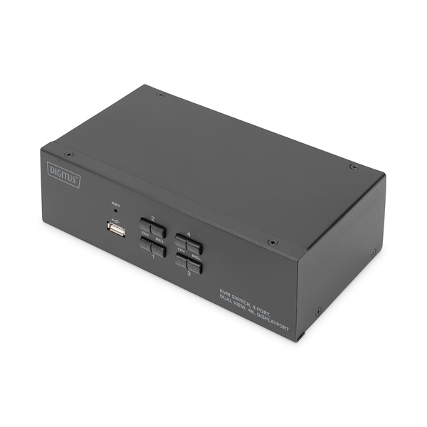 DIGITUS DS-12882 UHD 4K 60Hz 4 port Dual Display Displayport KVM Switch