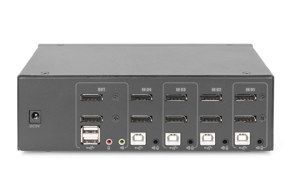 DIGITUS DS-12882 UHD 4K 60Hz 4 port Dual Display Displayport KVM Switch