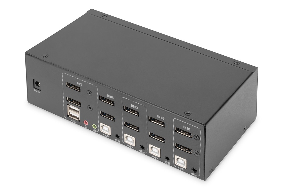 DIGITUS DS-12882 UHD 4K 60Hz 4 port Dual Display Displayport KVM Switch