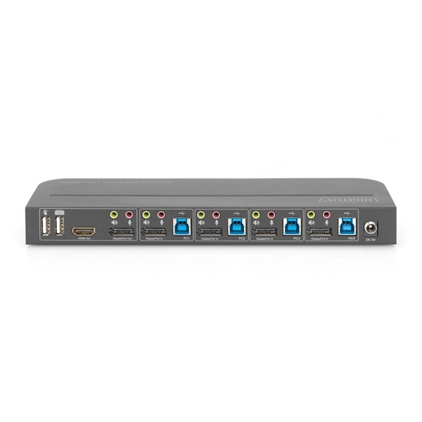 DIGITUS DS-12890 Full HD 4K 60Hz 4 port HDMI/Displayport KVM Switch