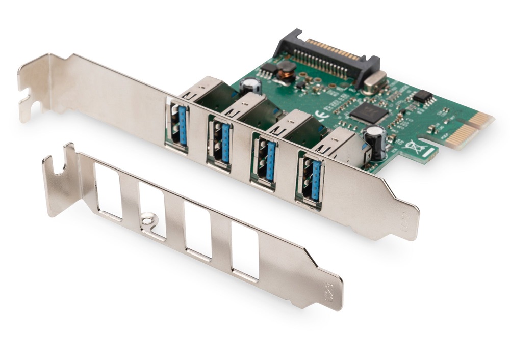 DIGITUS DS-30221-1 4 Port USB 3.0 PCIe hálózati kártya