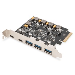 DIGITUS DS-30222 5 port USB 3.1 Gen2 Type-A/Type-C PCIe hálózati kártya