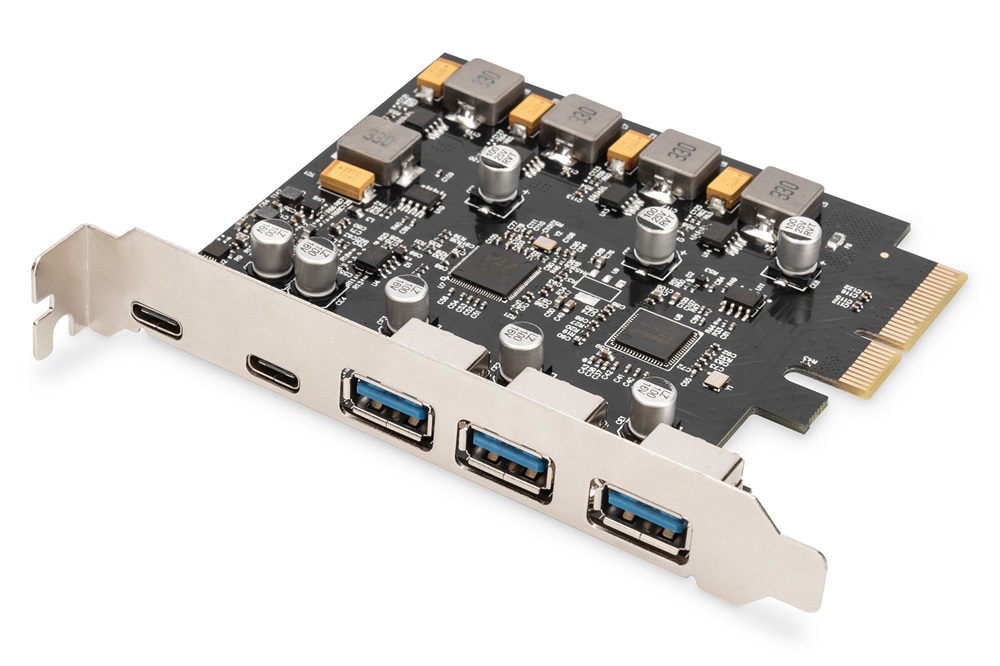 DIGITUS DS-30222 5 port USB 3.1 Gen2 Type-A/Type-C PCIe hálózati kártya