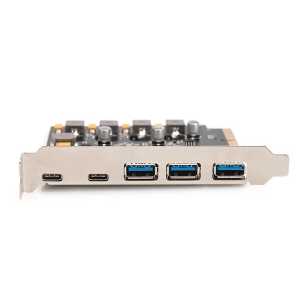 DIGITUS DS-30222 5 port USB 3.1 Gen2 Type-A/Type-C PCIe hálózati kártya