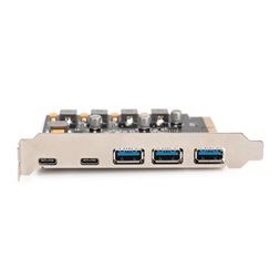 DIGITUS DS-30222 5 port USB 3.1 Gen2 Type-A/Type-C PCIe hálózati kártya