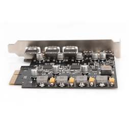 DIGITUS DS-30222 5 port USB 3.1 Gen2 Type-A/Type-C PCIe hálózati kártya
