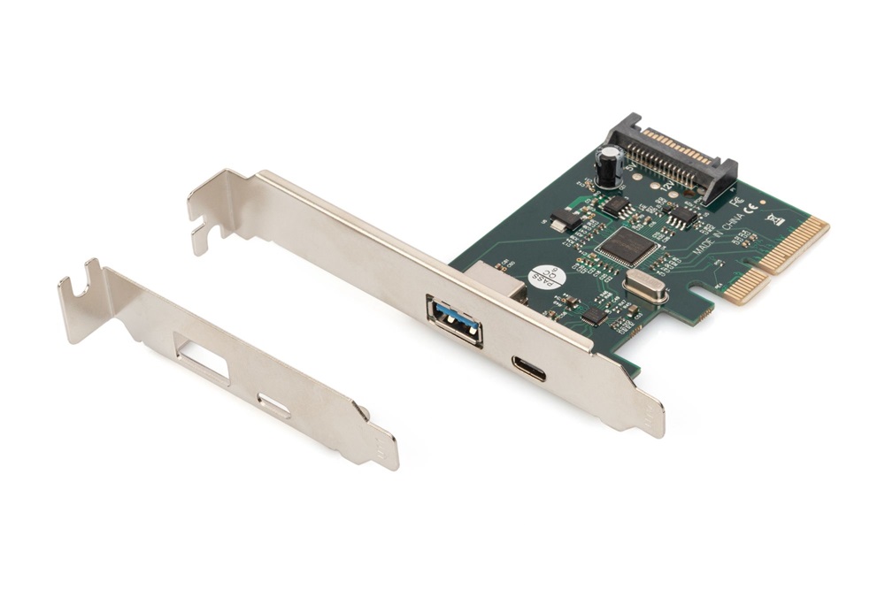 DIGITUS DS-30225 2 port USB 3.1 Type-A/Type-C PCIe hálózati kártya