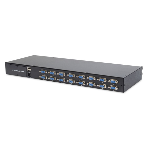 DIGITUS DS-72210-3UK 1U 17" 16xVGA LCD KVM konzol Angol billentyűzettel
