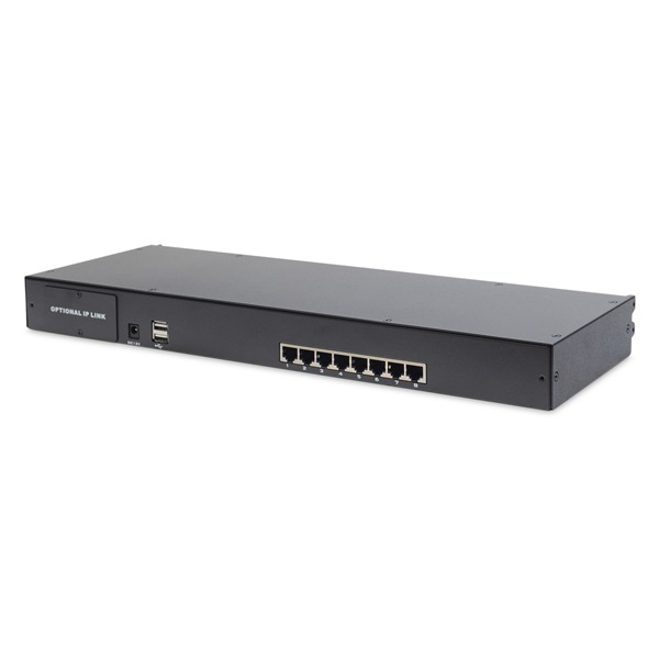 DIGITUS DS-72210-4UK 1U 17" 8xCat.5 LCD KVM konzol Angol billentyűzettel