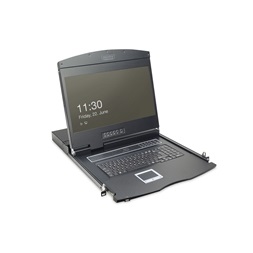 DIGITUS DS-72211-5UK 1U 19" 16xVGA LCD KVM konzol Angol billentyűzettel