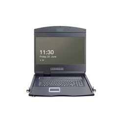 DIGITUS DS-72211-5UK 1U 19" 16xVGA LCD KVM konzol Angol billentyűzettel