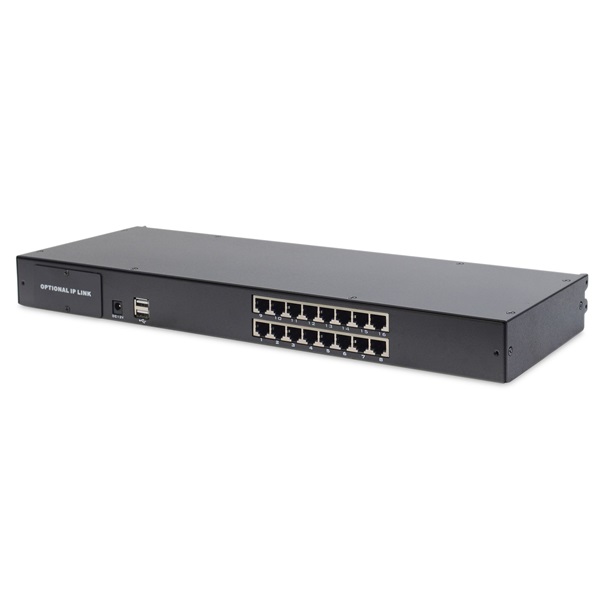 DIGITUS DS-72211-5UK 1U 19" 16xVGA LCD KVM konzol Angol billentyűzettel