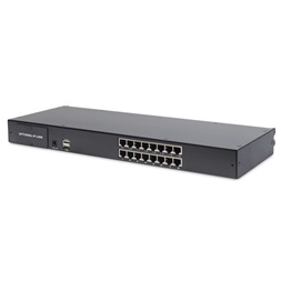 DIGITUS DS-72211-5UK 1U 19" 16xVGA LCD KVM konzol Angol billentyűzettel