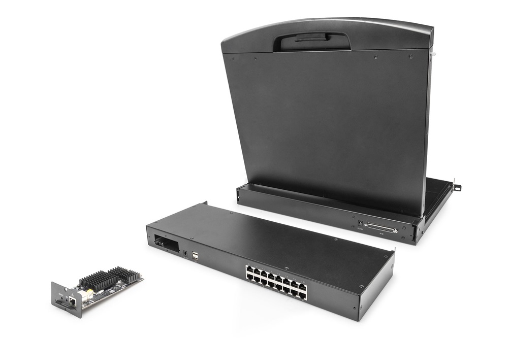 DIGITUS DS-72217 16 portos PS/2 USB Cat.5 VGA KVM switch