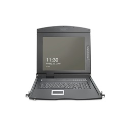 DIGITUS DS-72221-2UK 1U 19" 8xVGA HD LCD moduláris KVM konzol Angol billentyűzettel touchpaddal