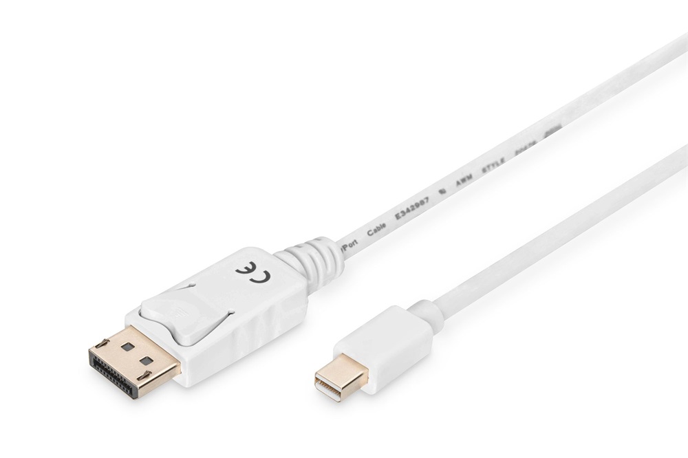 DIGITUS Full HD 60Hz 1.1a fehér DisplayPort - mini DisplayPort kábel 2m