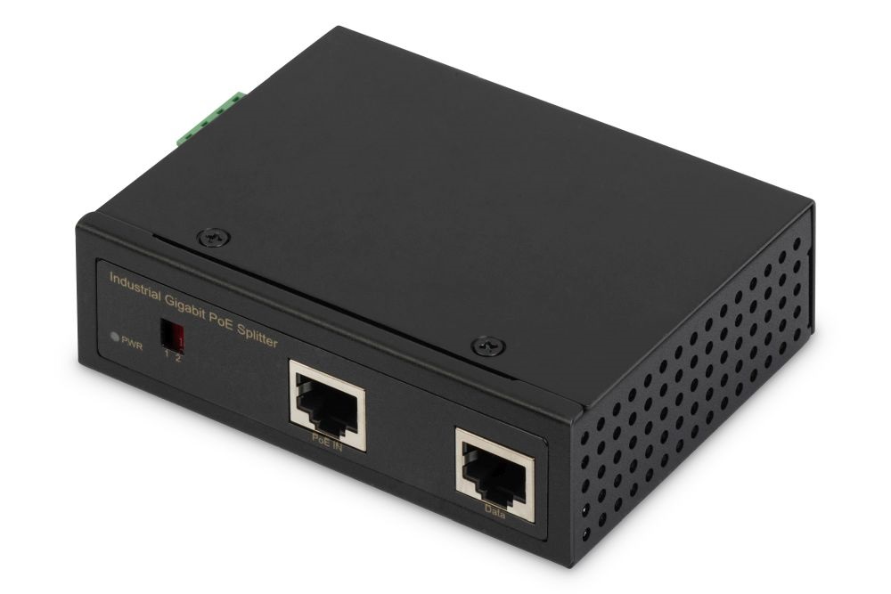 DIGITUS Gigabit PoE++ (max 95W) DIN sínre szerelhető ipari tápleválasztó