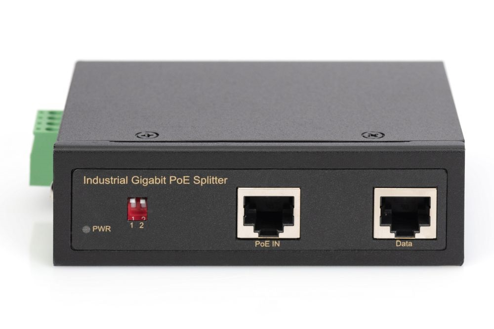 DIGITUS Gigabit PoE++ (max 95W) DIN sínre szerelhető ipari tápleválasztó
