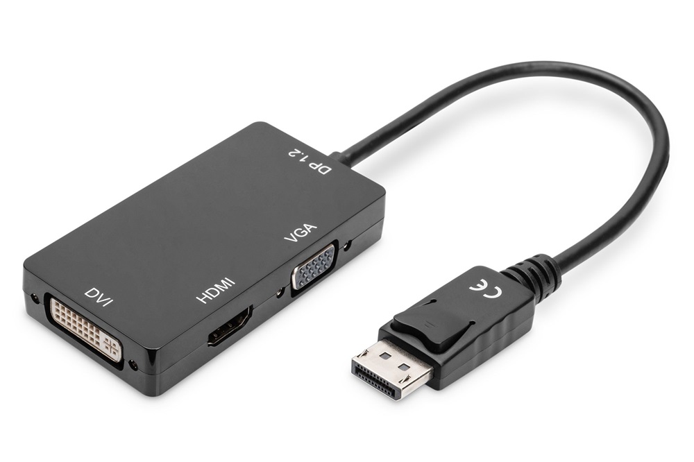 DIGITUS High Speed 1080P Full HD 4K DisplayPort 3in1 Multi Media Adapter