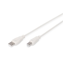 DIGITUS High Speed 2.0 USB type-B - USB type A CCA árnyékolatlan bézs kábel 1,8m