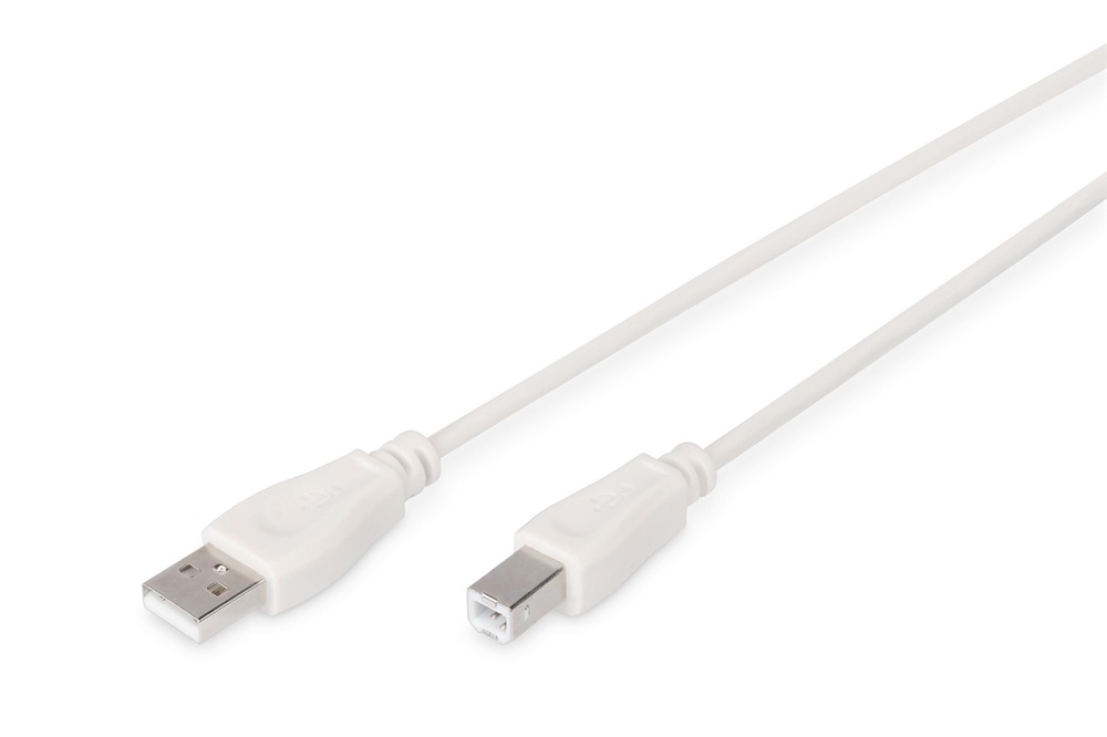 DIGITUS High Speed 2.0 USB type-B - USB type A CU árnyékolt bézs kábel 1,8m