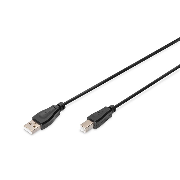 DIGITUS High Speed 2.0 USB type-B - USB type A CCA árnyékolatlan fekete kábel 1,8m