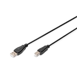 DIGITUS High Speed 2.0 USB type-B - USB type A CCA árnyékolatlan fekete kábel 1,8m