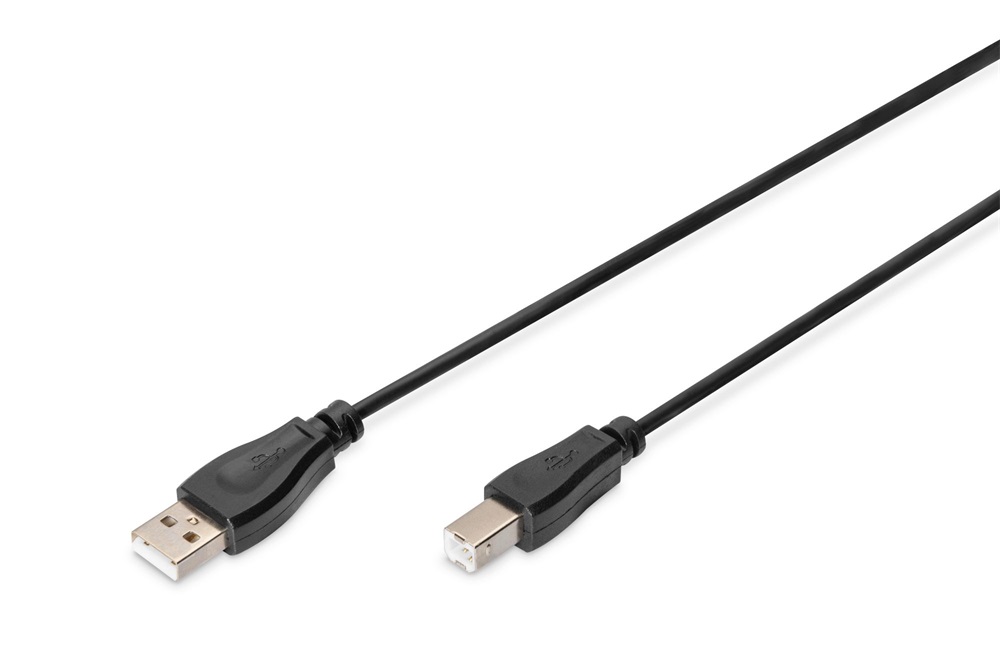 DIGITUS High Speed 2.0 USB type-B - USB type A CCA árnyékolatlan fekete kábel 1,8m