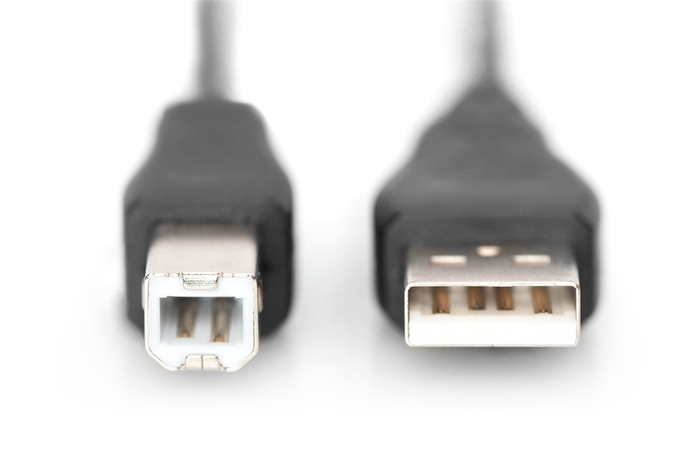 DIGITUS High Speed 2.0 USB type-B - USB type A CCA árnyékolatlan fekete kábel 1,8m
