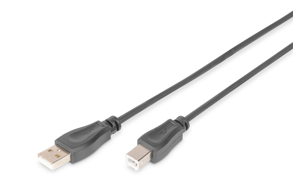 DIGITUS High Speed 2.0 USB type-B - USB type A CU árnyékolt fekete kábel 1,8m