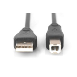 DIGITUS High Speed 2.0 USB type-B - USB type A CU árnyékolt fekete kábel 1,8m