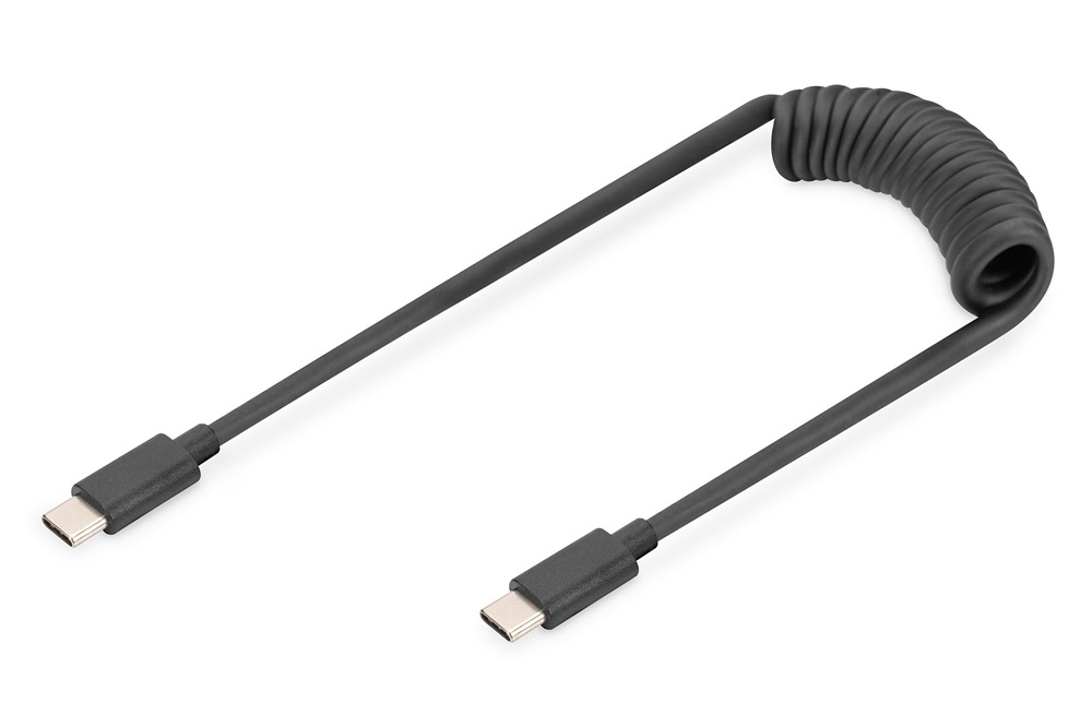 DIGITUS High Speed 2.0 USB type-C Spirálkábel 1m