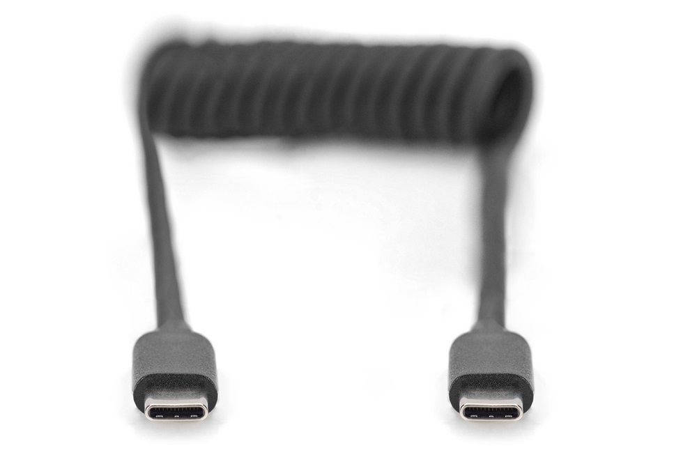 DIGITUS High Speed 2.0 USB type-C Spirálkábel 1m