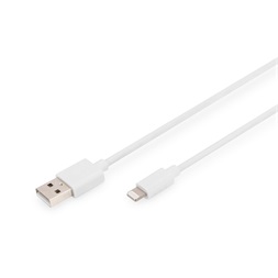 DIGITUS High Speed USB-A 2.0 aranyozott Lightning fehér töltőkábel 1m