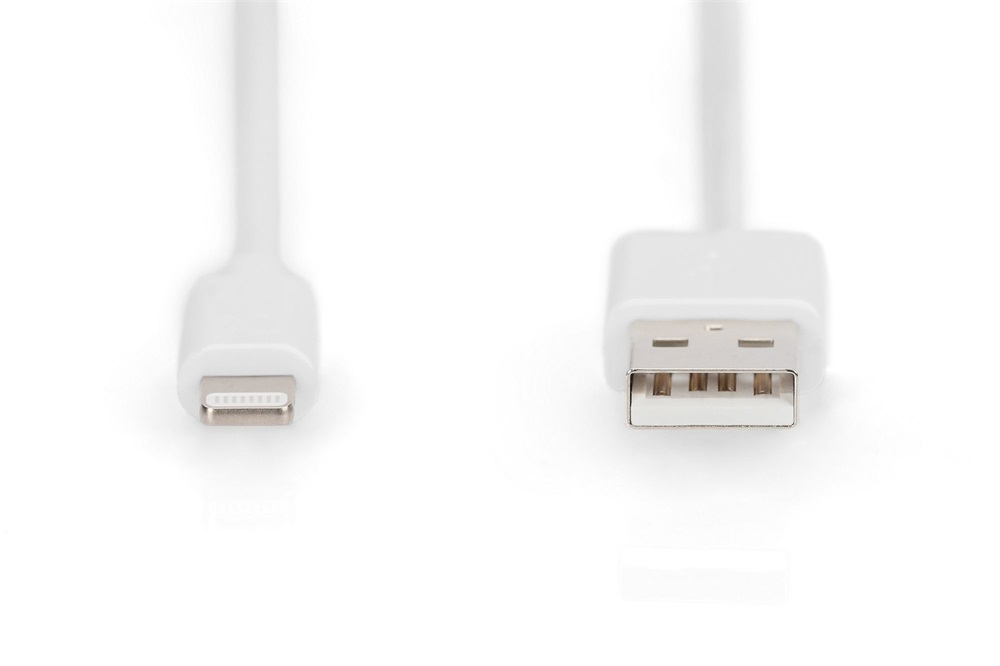 DIGITUS High Speed USB-A 2.0 aranyozott Lightning fehér töltőkábel 2m