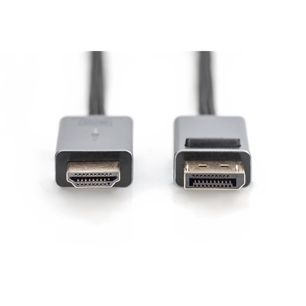 DIGITUS High Speed UHD 4K 3D 30Hz aranyozott 1.2 DisplayPort - HDMI type A kábel 1,8m