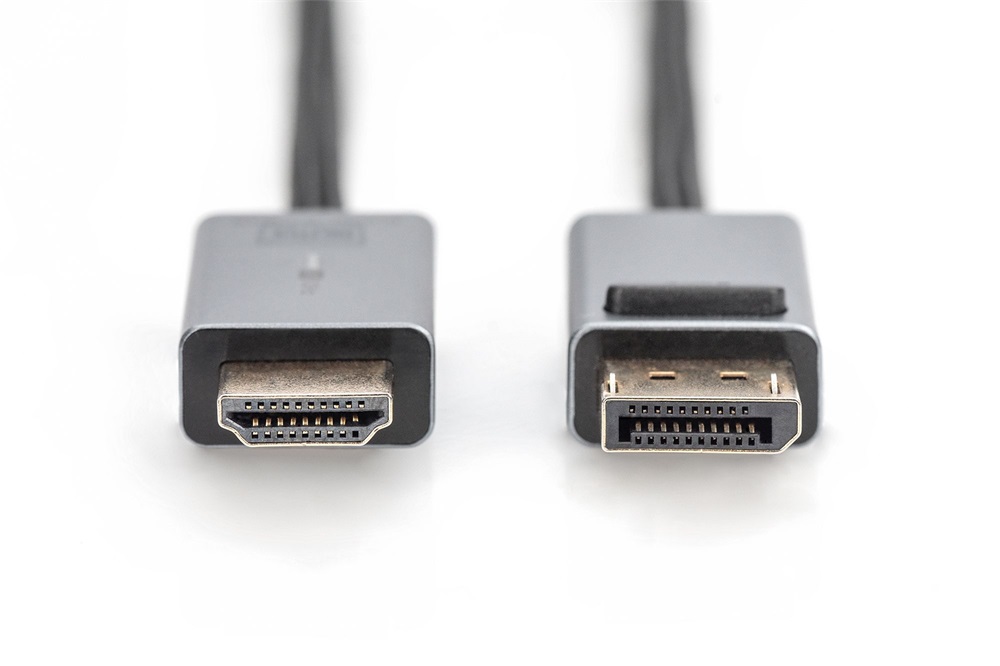 DIGITUS High Speed UHD 4K 3D 30Hz aranyozott 1.2 DisplayPort - HDMI type A kábel 1,8m