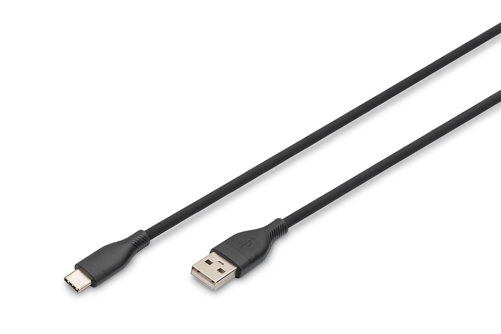 DIGITUS High Speed USB-A 2.0 - USB type-C szilikon kábel 2m