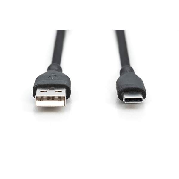 DIGITUS High Speed USB-A 2.0 - USB type-C szilikon kábel 2m