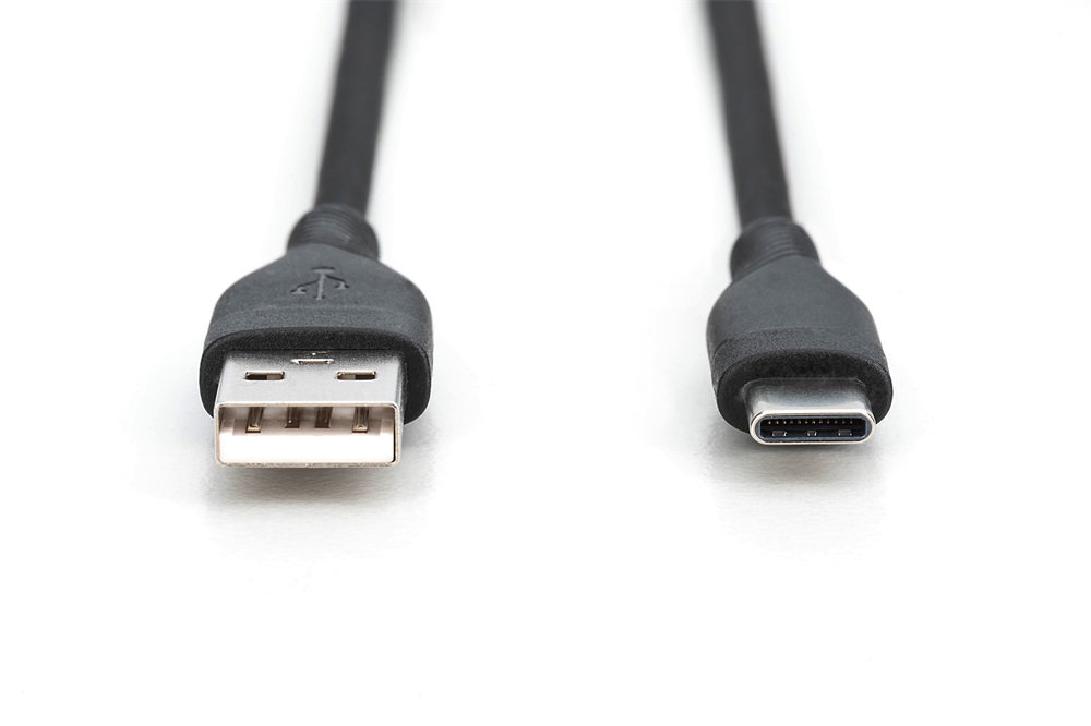 DIGITUS High Speed USB-A 2.0 - USB type-C szilikon kábel 2m