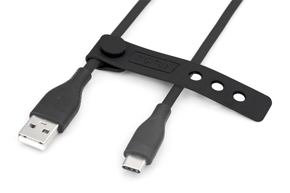 DIGITUS High Speed USB-A 2.0 - USB type-C szilikon kábel 2m