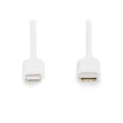 DIGITUS Power Delivery 2.0 USB type-C - Lightning fehér gyorstöltő kábel 1m