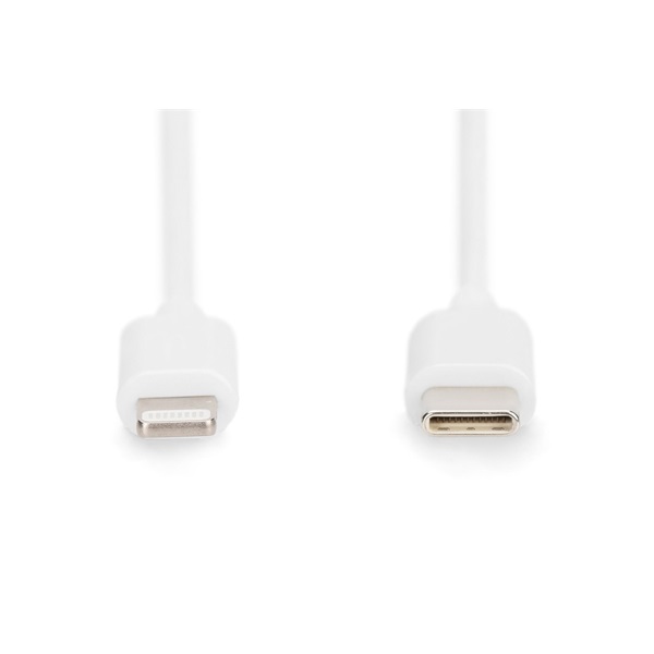 DIGITUS Power Delivery 2.0 USB type-C - Lightning fehér gyorstöltő kábel 2m