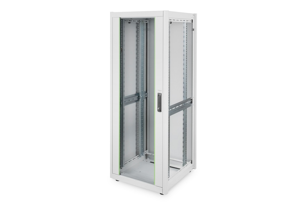 DIGITUS Rack Dynamic Basic 19" 32U 1590x600x600mm üvegajtós szürke álló rack szekrény