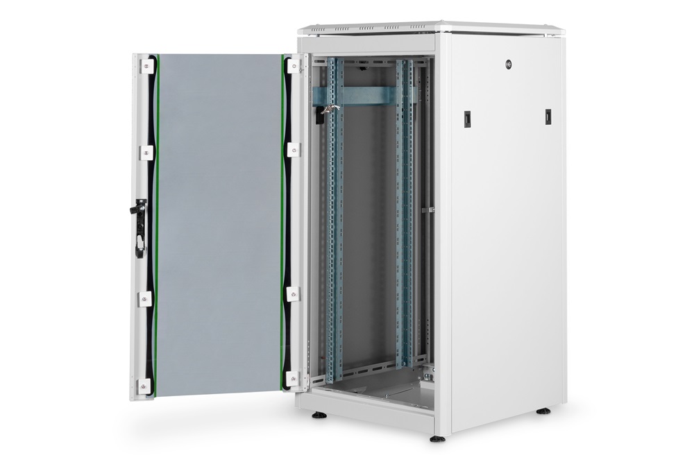 DIGITUS Rack Unique 19" 22U 1164x600x600mm üvegajtós szürke álló rack szekrény